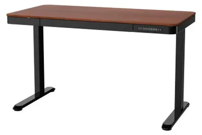 Productafbeelding van Actieve verstelbaar bureau met elektrische hoogteverstelling, 140x70 cm, model ET119W-C, zwart/notenhout