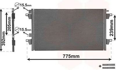 Produktbild von VAN WEZEL 43005366 Kondensator Klimaanlage Klimakondensator für RENAULT LAGUNA II Grandtour (KG0/1)