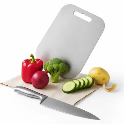 Produktbild von Edelstahl Schneidebrett 34 × 26 cm – 18/10 CrNi – Hygienisch, geruchsneutral & langlebig – für Küche, Fleisch, Gemüse & Fisch