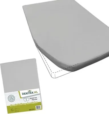 Produktbild von Dexitex Jersey Spannbettlaken für Französisches Bett – Wohnmobil & Wohnwagen, Linke Ecke – 100% Baumwolle, Weiß – 1 Stück