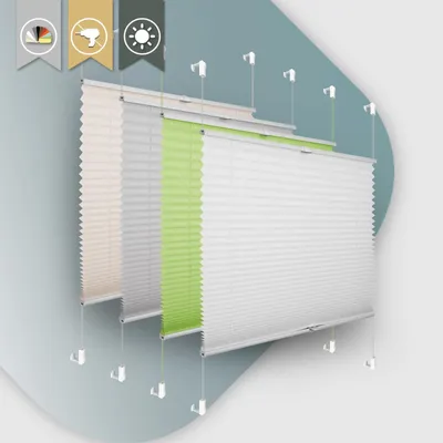 Image de Plissee Klemmfix - Fixation sans perçage - Décoration de fenêtre - Blanc - 30 x 130 cm