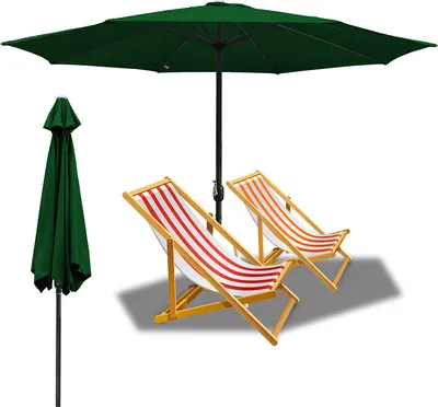 Produktbild von Jiubiaz 2.7m Sonnenschirm UV40+ Neigbar Sonnenschutz Gartenschirm Strandschirm，Grün