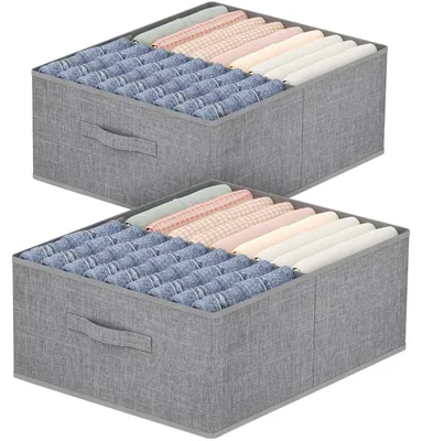 Immagine prodotto di Scatola portaoggetti pieghevole - Con divisorio - 50 x 40 x 20 cm - Set di 2 - Per armadio