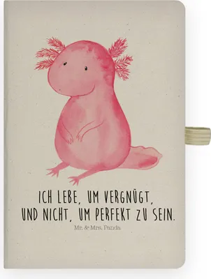 Produktbild von Mr. & Mrs. Panda notizbuch Axolotl Niedlich - Transparent - Geschenk, Fröhlich, Kladde, Tagebuch, Zufrieden, skizzenbuch a4, Journal, Weisheit, Liebe, Freundin