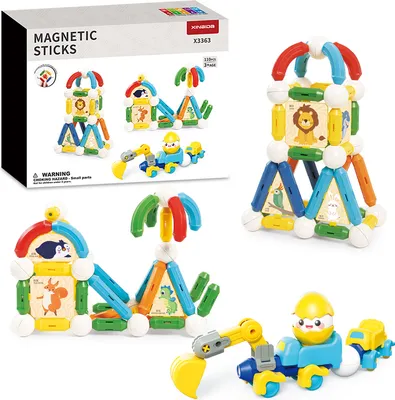 Obrázok produktu pre Magnetická stavebnica 110ks - Rainbow Magnetic Sticks