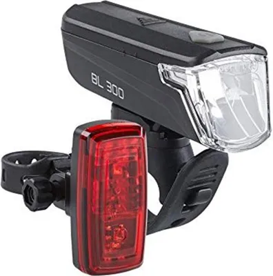 Immagine prodotto di Set di luci a batteria LED per bicicletta 30/15 Lux BL300 luce anteriore + luce posteriore