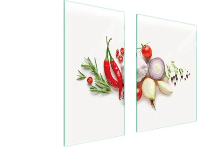 Produktbild von Herdabdeckplatten 2 teilig 75x52 Glaskeramikkochfeld Abdeckung Glas Schneidebrett Gemüse Küche