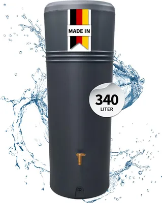 Produktbild von 4rain AZURA 2in1 bepflanzbare Regentonne 340 Liter graphite grey inkl. Pflanzschale