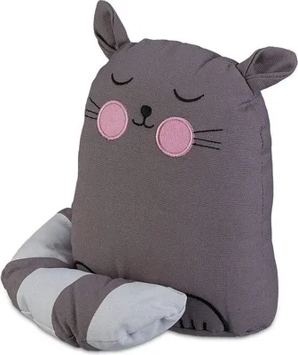 Produktbild von Famanu Türstopper Katze mit Sand - Dekoration für Baby- und Kinderzimmer - HxBxT: 22 x 20 x 15,5 cm - Grau