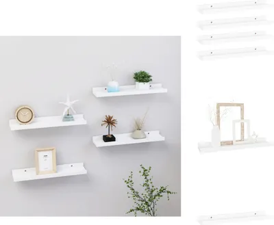 Image de vidaXL Étagères murales 4 pcs. Blanc 40x9x3 cm - Étagères murales