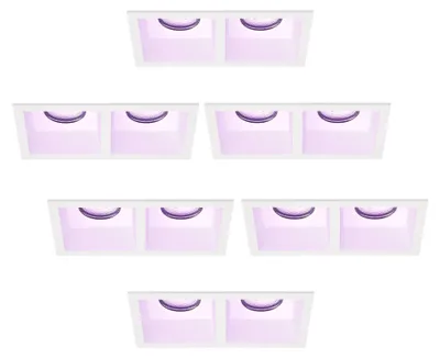 Image de Ledvion lot de 6 spot encastrable LED carre blanc 4.9W