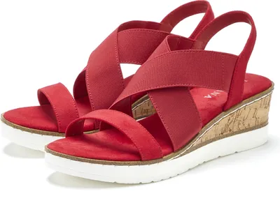 Produktbild von LASCANA Sandalette Sommerschuh, offener Schuh, Sandale, Keilsandalette, rot Größe 39