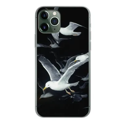 Produktbild von MuchoWow® Handyhülle Schutzhülle Hülle für iPhone 11 Pro Vogel - Schwarz - Schwarm Silikon Softcase Handy Hülle - Handy
