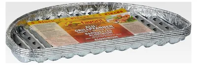 Produktbild von Halbrunde Grillplatte, 5er Set – Aluminium Pfanne, 30 cm Durchmesser, für BBQ oder Grill