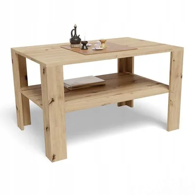 Produktbild von MATKAM Moderner Couchtisch B100 x T68 x H60 cm, Minimalistisches Design für Ihr Zuhause, Hochwertige Verarbeitung, einfache Montage  (Artisan Eiche)