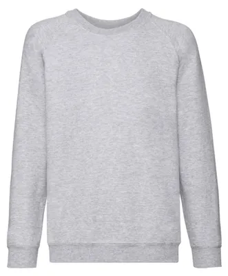 Productafbeelding van Fruit of the Loom - "Classic" sweater voor kinderen, model met raglanmouwen, artikelnummer LT1627 (maat 140-146) (gestreept grijs)