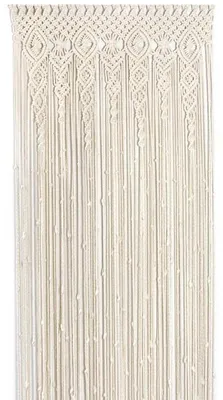 Immagine prodotto di Tenda in macramè di cotone beige, 37x79 pollici, tessuta a mano, divisorio decorativo