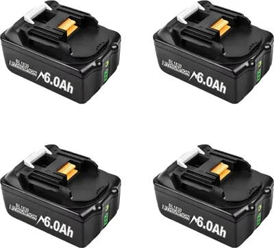 Obrázek produktu pro Nabíjecí baterie, kapacita 6000 mAh, napětí 18 V, všestranná kompatibilita, 4 baterie
