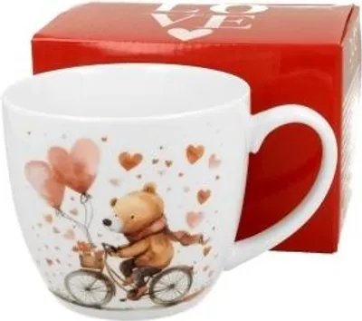 Obrázek produktu pro Porcelánový hrnek v krabičce Bear On A Bike
