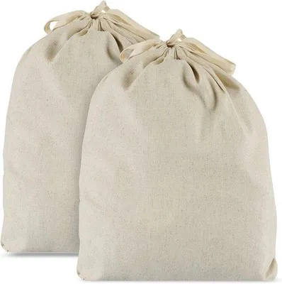 Produktbild von Famanu Brottaschen 2er Set - 38x33 cm, wiederverwendbare Aufbewahrungstaschen aus Leinen