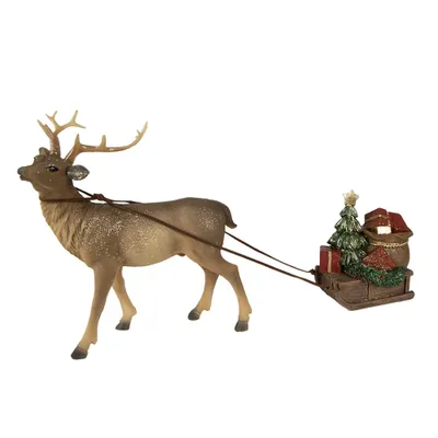 Produktbild von Clayre & Eef Figur Hirsch 30x9x20 cm Braun Polyresin