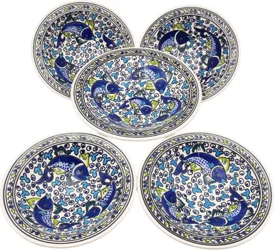 Immagine prodotto di Set di couscous, piatti fondi Tebsis Blue Fish - 4 persone