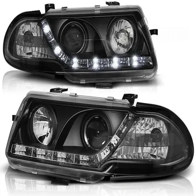Productafbeelding van LED-koplampen met dagrijverlichting, geschikt voor Opel Astra F, bouwjaar 1994-1998, zwart