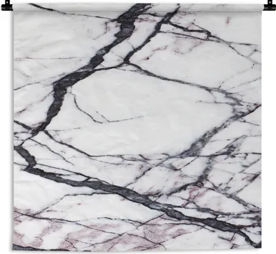 Produktbild von MuchoWow® Wandteppich Wandbehang Marmor - Weiß - Schwarz 150x150 cm Tapisserie Dekoration Wandtuch - Wohnaccessoires - Modernes