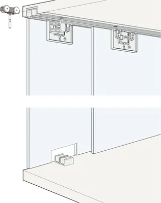 Produktbild von HAWA Clipo 16 GK IS Beschlägegarnitur Innenfront geklebt, 2 türig
