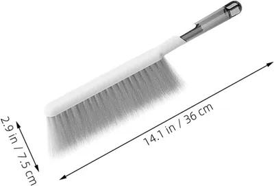 Produktbild von Langer Staubbesen mit weichen Borsten, 35, 5cm, PP PET | Flache Bürstenfläche für Teppiche und Kleidung, platzsparend verstaubar, für Büro und Auto geeignet