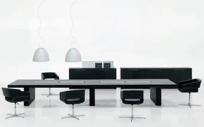 Image de Table de bureau design en bois Table de réunion Table de travail