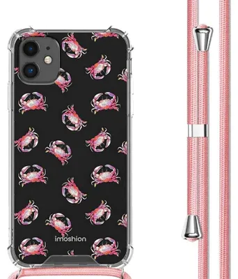 Productafbeelding van imoshion Design hoesje met koord voor de Apple iPhone 11 - Crab Watercolor, AI-gegenereerde afbeelding