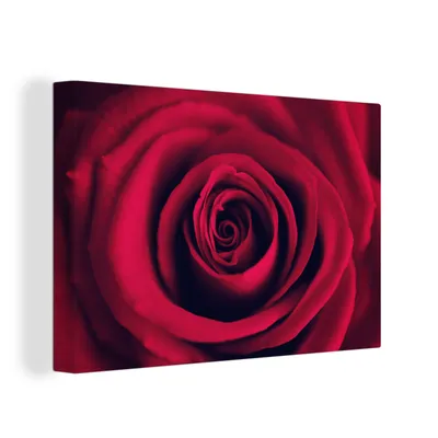 Produktbild von MuchoWow® - Leinwandbilder - Rosen - Rot - Blumen, Wandbild, Wanddeko Bilder Wohnzimmer, 120x80 cm