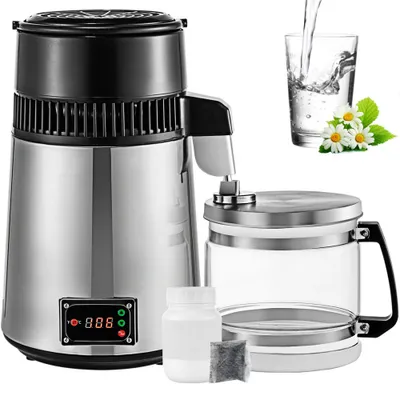 Produktbild von Wasserdestilliergerät SC-3 Profi aus Edelstahl - 750 W Leistung - 4 L Fassungsvermögen - Destillationseffizienz 1L/h