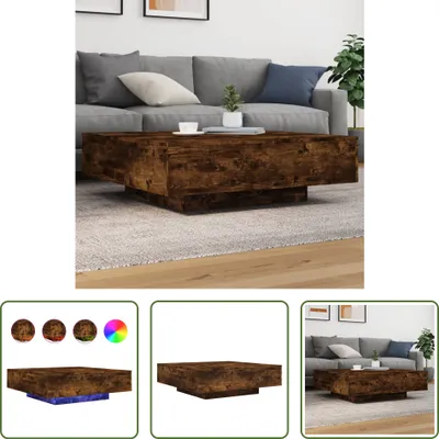 Obrázok produktu pre Konferenčný stolík The Living Store s LED osvetlením, dymový dub 100x100x31 cm