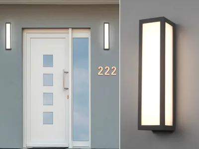 Produktbild von LED Außenwandleuchten Set Anthrazit Fassadenbeleuchtung Gartenlampen mit Strom