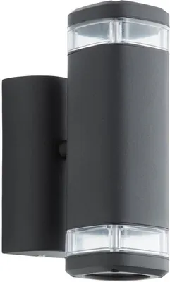 Productafbeelding van Buitenwandlamp up & down - BRILLIANT - JANDY - Metaal/glas - Zwart - GU10, max. 2x18W