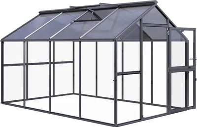 Produktbild von KGT Gewächshaus "Novum IV" anthrazit-grau 11,1 m² 4 mm ESG, 10 mm HKP