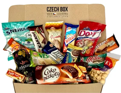 Produktbild von CzechBox Slovakia - Leckere Box mit 15 sorgfältig ausgewählten slowakischen Snacks und Süßigkeiten.