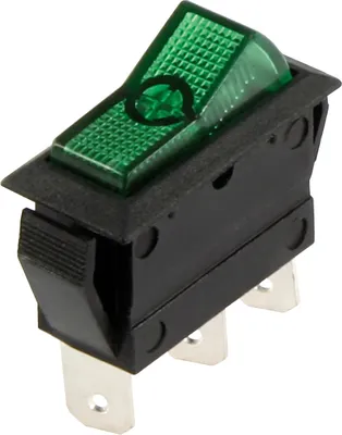 Produktbild von Kfz-Schalter McPower, 3-polig, 12V-250V/20A, grün, Stellungen: EIN/EIN