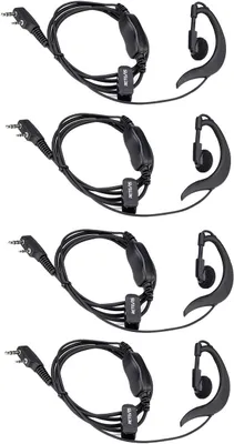 Produktbild von Retevis RT5R Funkgerät Headset, 2Pin Headset, G-förmiger, Kompatibel mit Retevis RT5R RT24 RT28 RT619 BF-88E (4 Stück)