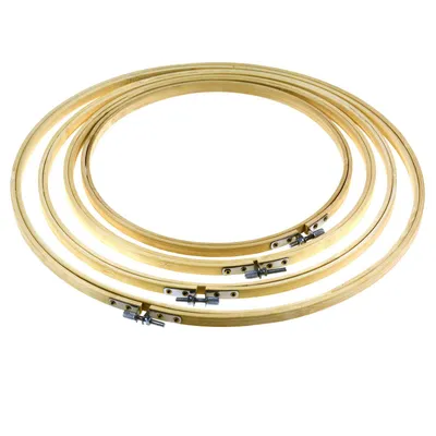 Produktbild von 4 Stickrahmen rund Stickring Holzstickrahmen Holzstickring natur, Größenwahl, Größe:Größenmix