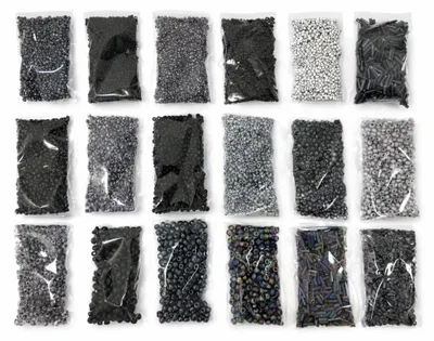 Immagine prodotto di Elzusha - Set di 18 perline di vetro nere per progetti creativi