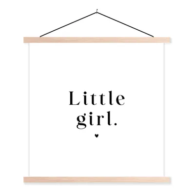 Produktbild von MuchoWow® Textilposter Sprichwörter - Kleines Mädchen - Kinder - Zitate 120x120 cm mit holzfarbenen Rahmen - Textil-Poster