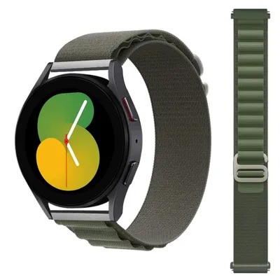 Produktbild von FFO2World 22mm Alpine Loop Nylonarmband - Kompatibel mit Galaxy Watch 3/46mm, Gear S3, Polar Vantage, Garmin Vivoactive 4, Huawei GT6 - Grün