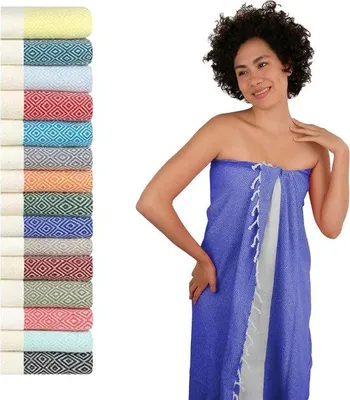 Immagine prodotto di Grande asciugamano da bagno per donna e uomo, 100 x 200 cm, XXL, lungo, poco ingombrante, leggero, asciugamano da bagno Fouta.