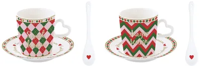 Obrázek produktu pro Sada dvou porcelánových šálků a podšálků Christmas Twist