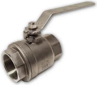Produktbild von Kugelhahn Edelstahl V4A V2A 2 teilig Absperrhahn Hebelgriff Kugelhahn 2-teilig IG 1/4 Zoll
