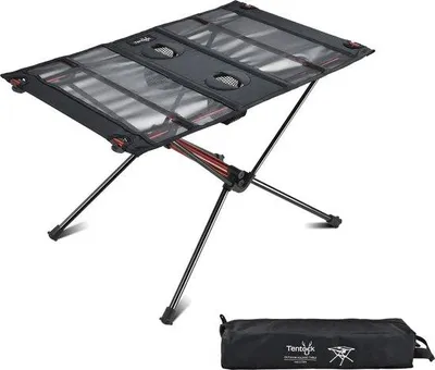 Produktbild von Famanu Campingtisch Schwarz-Rot - Faltbar und leicht zu transportieren
