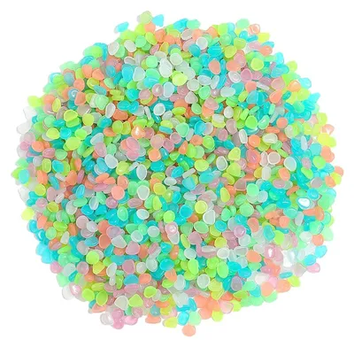 Produktbild von Set mit 500 fluoreszierenden Dekorsteinen für Garten und Aquarium